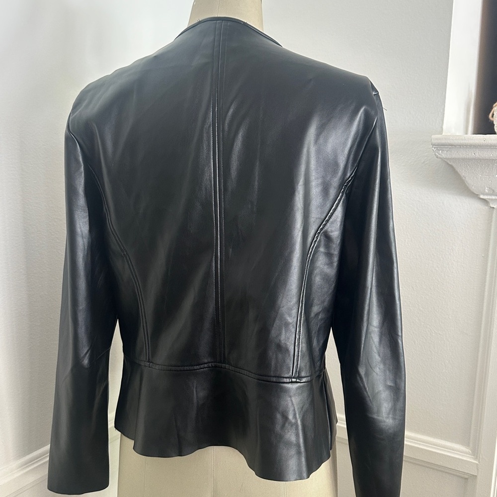 Elegant Black Joan vass vegan leather Women's Jacket - Picture 3 of 5